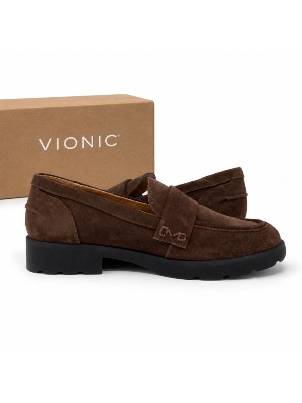 Vionic Cleo Loafers Womens 8 M Coffee Brown Suede Arch Support Slip On Comfort - Picture 5 of 9